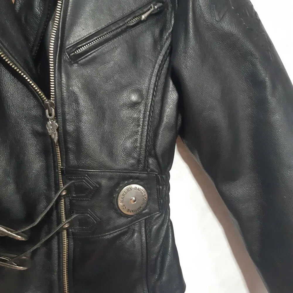 Harley-Davidson "An American Legend"-Authentic Vest Genuine Leather Women Medium - Picture 11 of 17